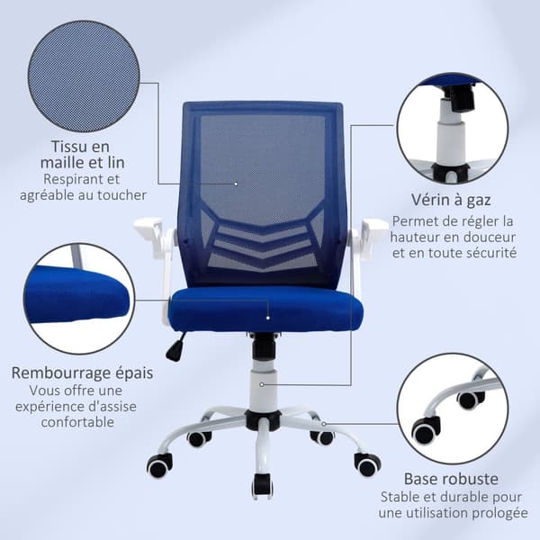 Rootz Ergonomic Office -tuoli - Mesh Desk -tuoli - Säädettävä tietokonetuoli - Lannerangan tuki - 62,5 cm x 55cm x 94-104 cm