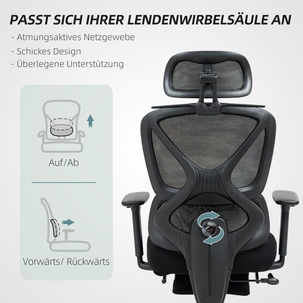 Rootz Ergonomic Office Chair - Desk ordförande - Justerbar stol - Ultimate Comfort - 71x70x120-130cm