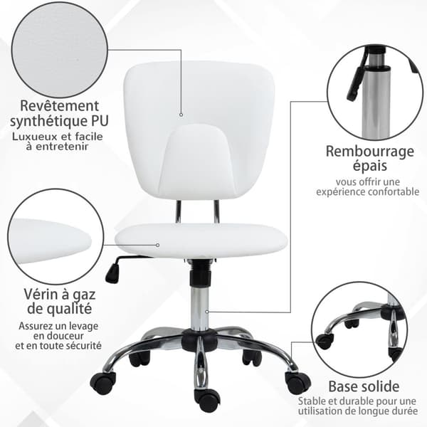 Rootz Ergonomic Office Chair - Höjd justerbar stol - Roterbar rullstol - Lumbal Support - 50cm x 54 cm x 87,5-96,5 cm