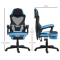 Miniatyrbild 3 av 6: Rootz Gaming Office -ordförande - Höjdjusterbar säte - Roterbar rull - Ergonomisk komfort - 58 cm x 63 cm x 112-122 cm - Blå -svart