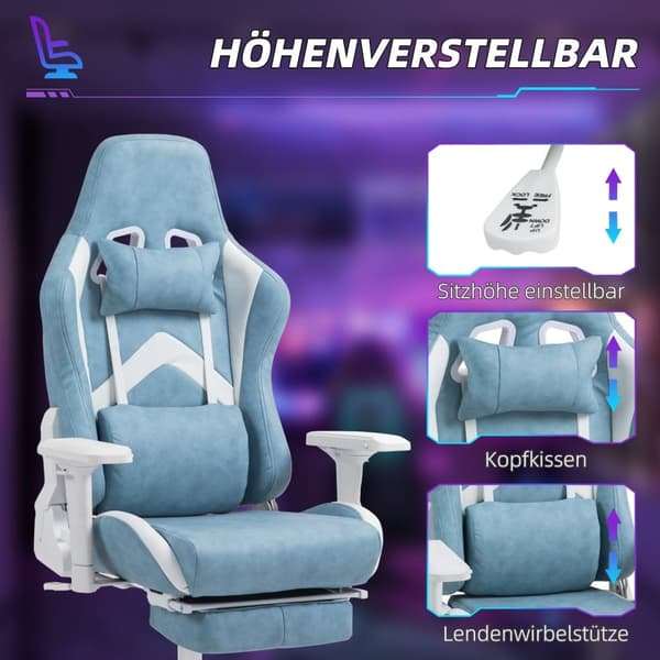 Rootz Gaming Armchair - Ergonomisk stol - PC -stol - Justerbar komfort - 74 cm x 73 cm x 120-129 cm