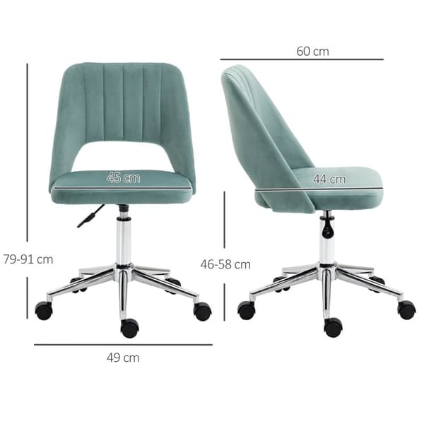 Rootzin korkeuden säädettävä työpöytätuoli - toimistotuoli - ergonominen tuoli - 360 ° pyörivä - vaahdon mukavuus - 49 x 60 x 79-91 cm