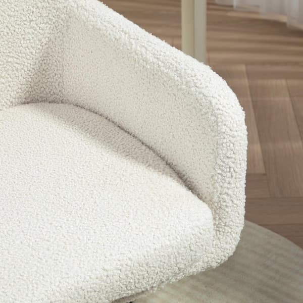 Rootz Højdejusterbar homeoffice -stol - skrivebordsstol - Drejestol - Luksuriøs komfort - 60x61x79-88 cm - Hvid fløjlsagtig dækning