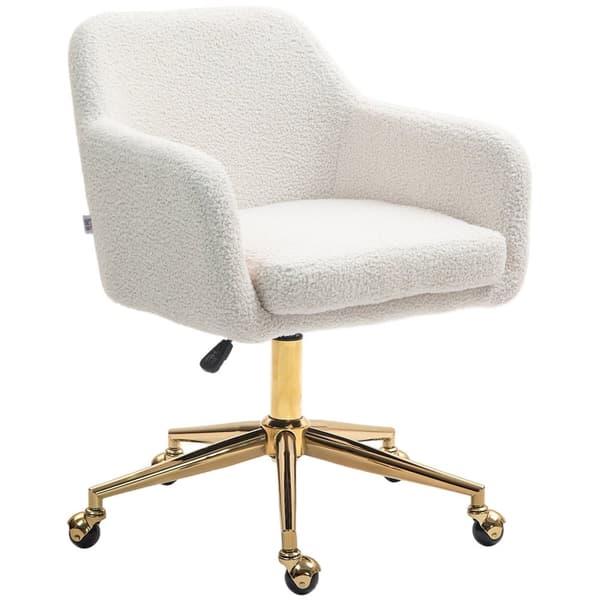 Rootz Højdejusterbar homeoffice -stol - skrivebordsstol - Drejestol - Luksuriøs komfort - 60x61x79-88 cm - Hvid fløjlsagtig dækning