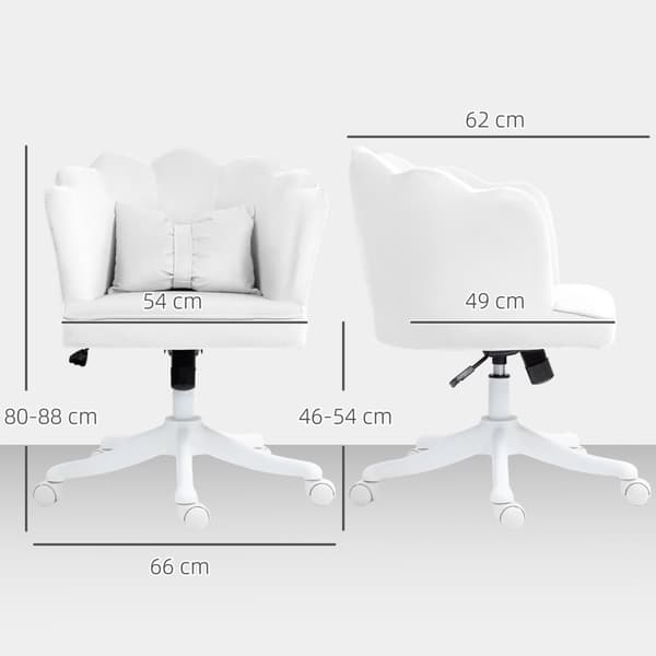 Rootz Office Chair - Desk ordförande - Task Ordförande - Velvet Comfort - 66 cm x 62 cm x 80-88 cm