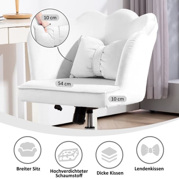 Rootz Office Chair - Desk ordförande - Task Ordförande - Velvet Comfort - 66 cm x 62 cm x 80-88 cm