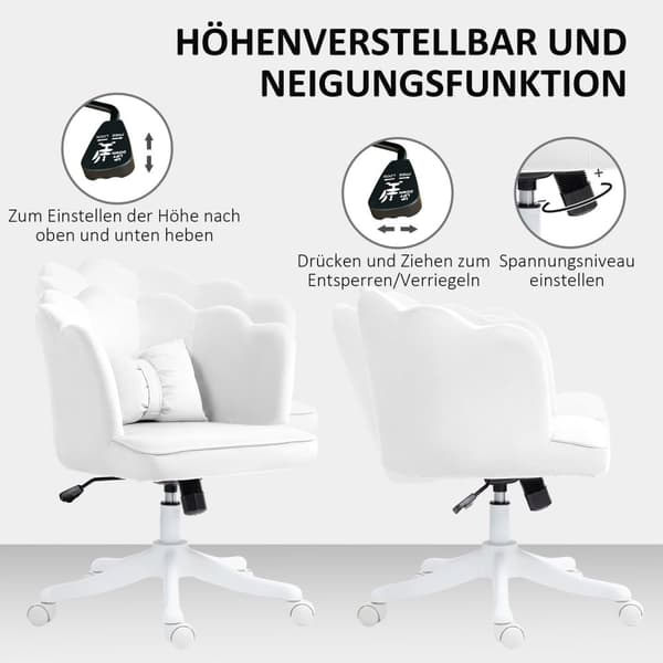 Rootz Office Chair - Desk ordförande - Task Ordförande - Velvet Comfort - 66 cm x 62 cm x 80-88 cm