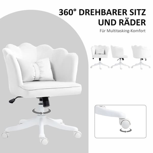 Rootz Office Chair - Desk ordförande - Task Ordförande - Velvet Comfort - 66 cm x 62 cm x 80-88 cm
