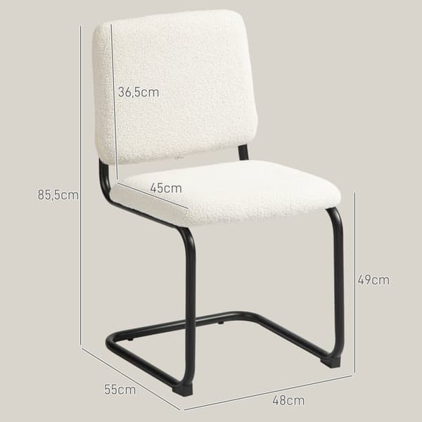 Rootz mødestol - besøgende stol - Sherpa -Fleece stol - Høj komfort - 48 cm x 55 cm x 85,5 cm
