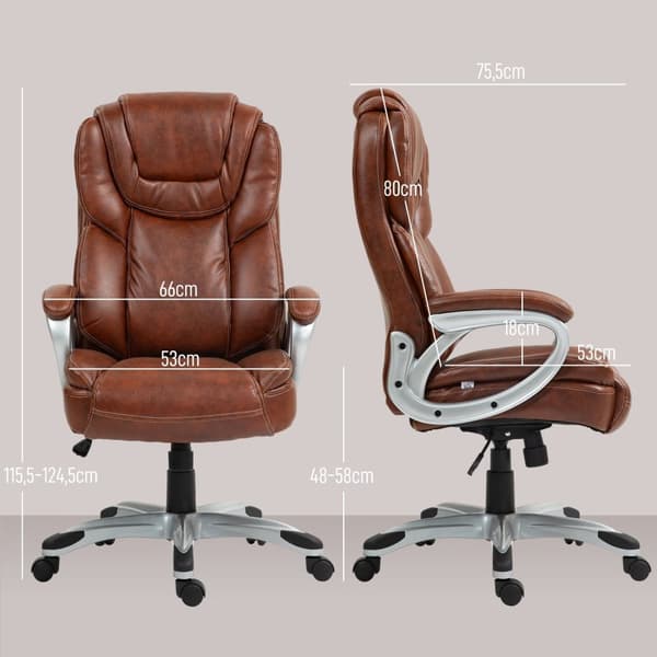 Rootzin toimistotuoli - Swinging -tuoli - keinutuoli - 360 ° kääntyvä - vaahtopehmuste - 66 x 75,5 x 115,5-124,5 cm