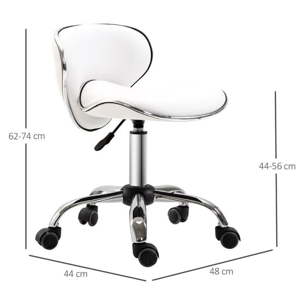 Rootz Roll Pall Work Chair - Justerbar höjdstol - Roterbar salongstol - Spinal Support - 44L x 48W x 62-74H CM