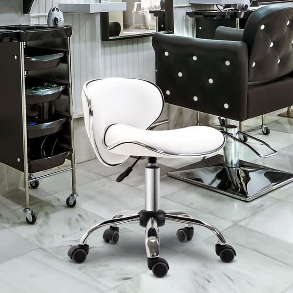 Rootz Roll Pall Work Chair - Justerbar höjdstol - Roterbar salongstol - Spinal Support - 44L x 48W x 62-74H CM