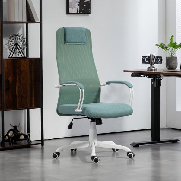 Rootz Pyörivä toimistotuoli - ergonominen lannerangan tuoli - Säädettävä työpöytätuoli - paksu vaahtotuki - 58 x 61 x 115-125 cm