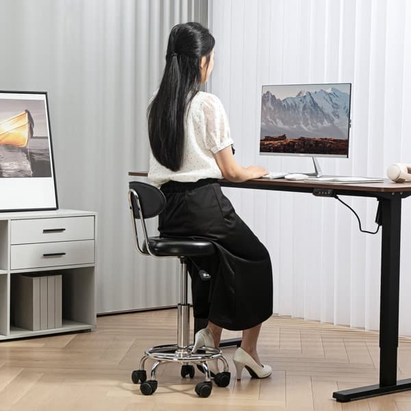 Rootz Roll -pall - Justerbar roterbar pall - Salongstol - Hela dagen komfort - Svart - 32B x 40T x 70-86H cm
