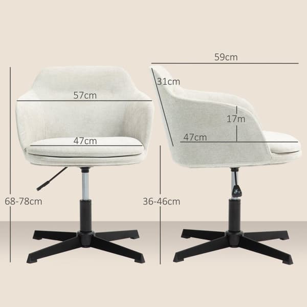 Rootz Rotatable Office Stol - Drejestol - Justerbar skrivebordsstol - Foam -komfort med høj densitet - 57 cm x 59 cm x 68-78 cm