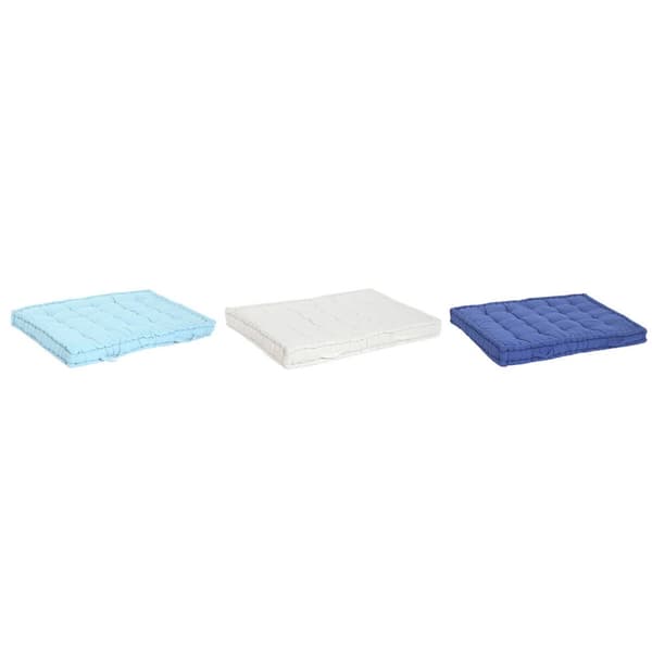 Gulvpude DKD Home Decor Blå Marineblå Greige 110 x 78 x 12 cm (3 enheder)