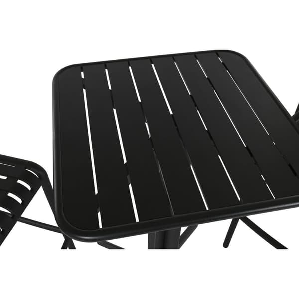 Bordsgrupp med 2 stolar Home ESPRIT Svart Metall polypropen 60 x 60 x 102 cm