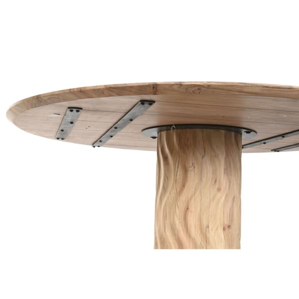 Matsalsbord Home ESPRIT Metall Akaciaträ 130 x 130 x 76 cm