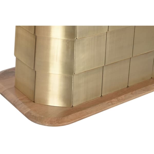 Matsalsbord Home ESPRIT Gyllene Mässing Mangoträ 210 x 110 x 76 cm