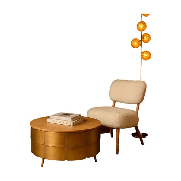 Olohuoneen pöytä Home ESPRIT Kullattu 90 x 90 x 45 cm
