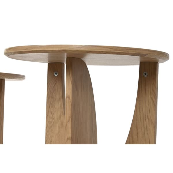 2-bordsset Home ESPRIT Naturell 75 x 75 x 45 cm