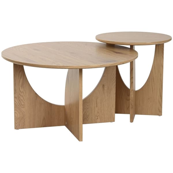 2-bordsset Home ESPRIT Naturell 75 x 75 x 45 cm