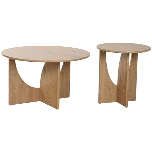 2-bordsset Home ESPRIT Naturell 75 x 75 x 45 cm