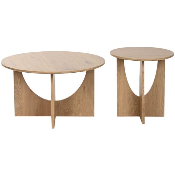2-bordsset Home ESPRIT Naturell 75 x 75 x 45 cm