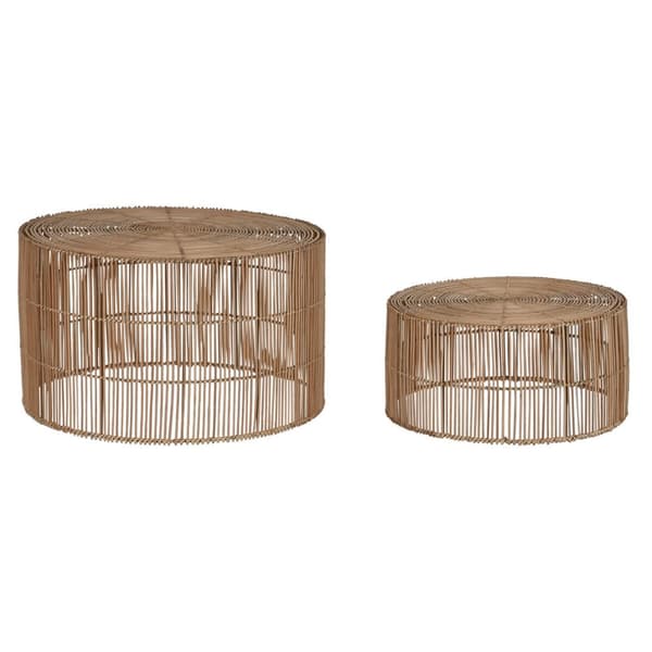 Sæt med 2 borde Home ESPRIT Natur 70 x 70 x 40 cm