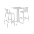 Miniatyrbilde 6 av 8: Bordsett med 2 stoler Home ESPRIT Hvit Metall polypropylen 60 x 60 x 102 cm