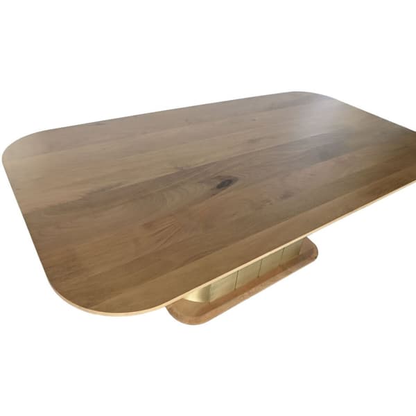 Middagsbord Home ESPRIT Gyllen Messing Treverk av mangotre 210 x 110 x 76 cm