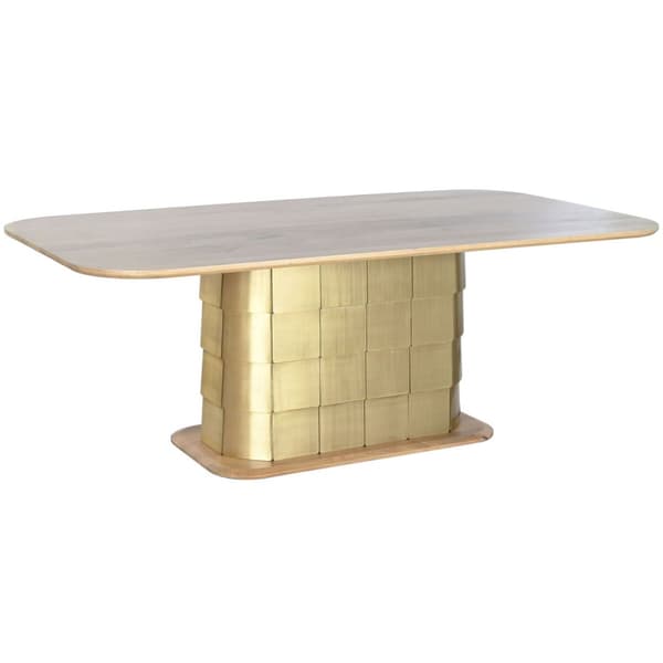 Middagsbord Home ESPRIT Gyllen Messing Treverk av mangotre 210 x 110 x 76 cm