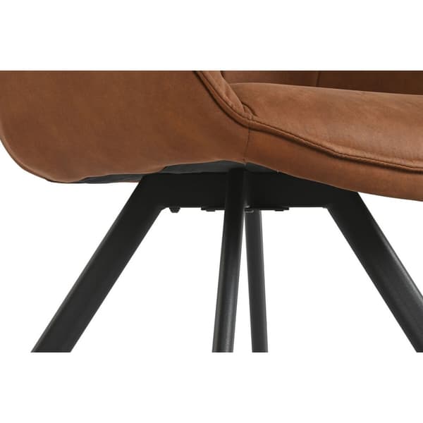 Spisebordsstol Home ESPRIT Sort Camel Metal Mikrofiber 64 x 67 x 85 cm 67 x 64 x 83 cm