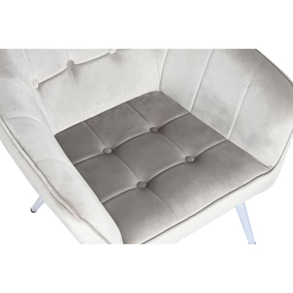 Nojatuoli Home ESPRIT Harmaa Kerma Kullattu Hopeinen Polyesteri Metalli 74 x 74 x 90 cm 74 x 67 x 90 cm