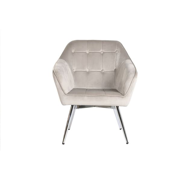 Nojatuoli Home ESPRIT Harmaa Kerma Kullattu Hopeinen Polyesteri Metalli 74 x 74 x 90 cm 74 x 67 x 90 cm