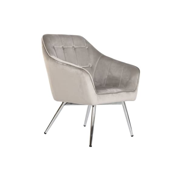 Nojatuoli Home ESPRIT Harmaa Kerma Kullattu Hopeinen Polyesteri Metalli 74 x 74 x 90 cm 74 x 67 x 90 cm