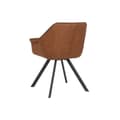 Pikkukuva 3 / 8: Ruokatuoli Home ESPRIT Musta Kameli Metalli Mikrokuitu 64 x 67 x 85 cm 67 x 64 x 83 cm
