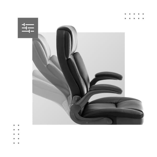 Kontorsstol - MARK ADLER - BOSS 5.1 - Ergonomisk - Justerbara armstöd - Svart konstläder