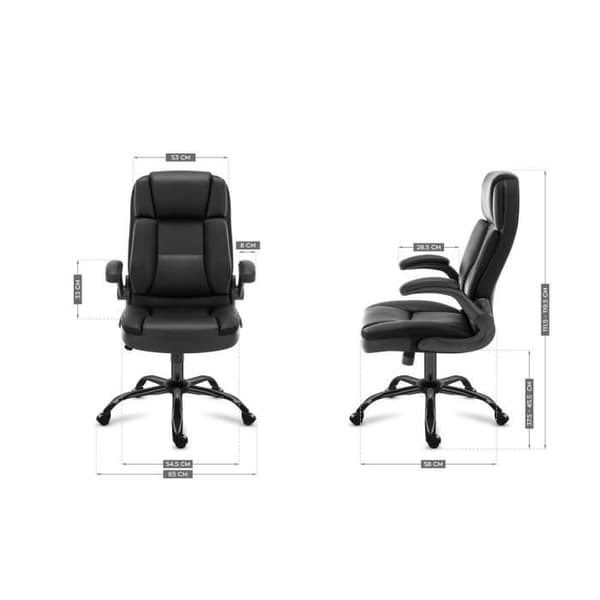 Kontorsstol - MARK ADLER - BOSS 5.1 - Ergonomisk - Justerbara armstöd - Svart konstläder