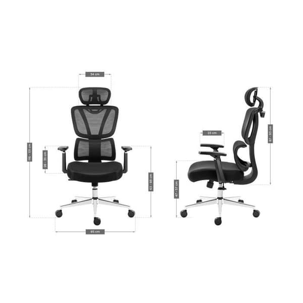 Kontorsstol - MARK ADLER - Expert 4.6 - Ergonomisk - HD Mesh Tyg - Svart