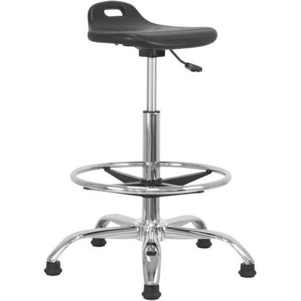 Waytex hög arbetspall Ergonomisk sits, justerbar höjd 55 - 79 cm Fotstöd i kromad metall