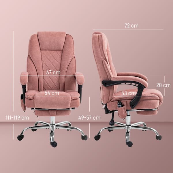 Toimistotuoli, 67x72x111-119 cm, Pinkki