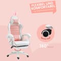 Miniatyrbillede 7 af 9: Gaming stol, 65x63x136-142 cm, Pink