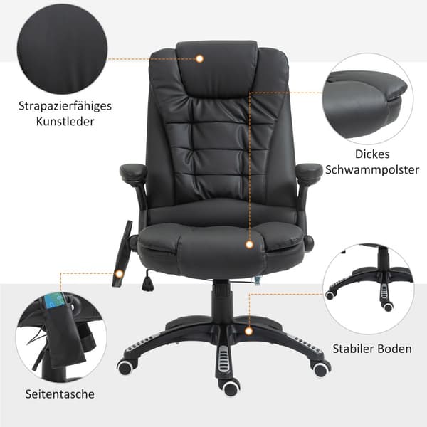 Kontorstol, 62x68x111-121 cm, Sort