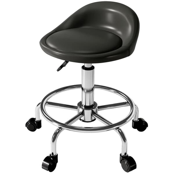 Rullende Skammel, 43x43x59-75 cm, Sort