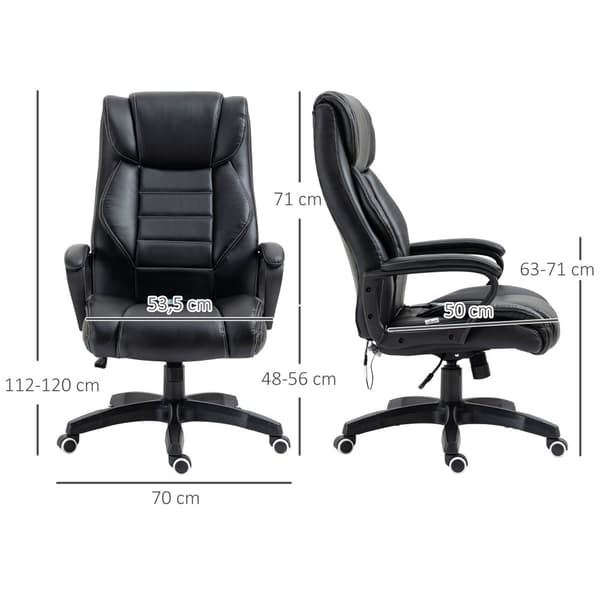 Massage Kontorstol, 66x78x112-120 cm, Sort