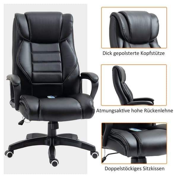 Massage Kontorstol, 66x78x112-120 cm, Sort