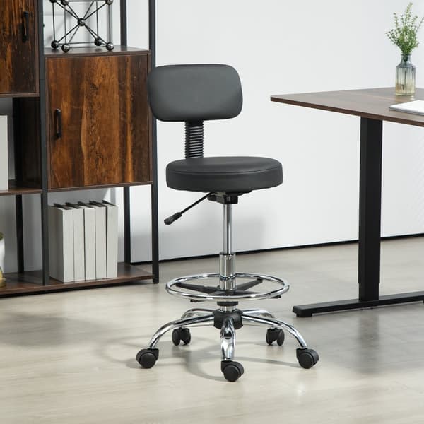 Toimistotuoli, Ergonominen piirustustuoli, 52x52x78-92 cm, Musta
