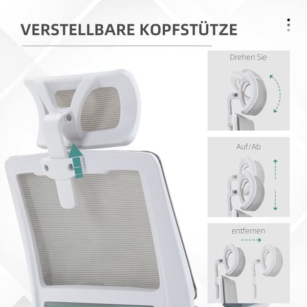 Toimistotuoli, 58P x 61L x 102-119K cm, Harmaa