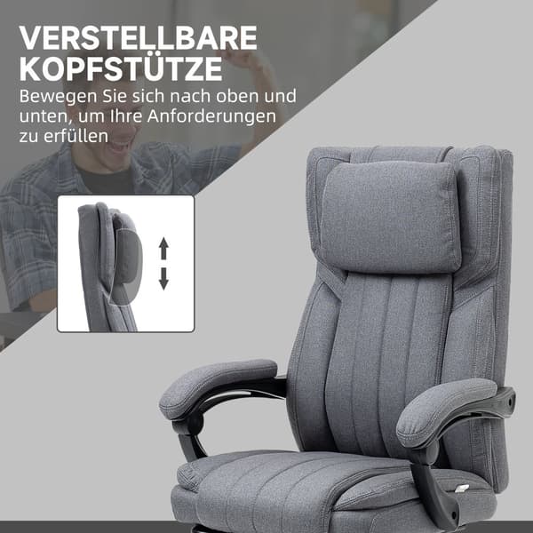 Kontorstol, 65x61x105-113 cm, Grå